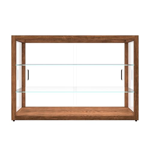 Image of KoolMore 42 in. Horizontal Dark Wood Countertop Dry Bakery Display Case, Large Bread, Pastry and Dessert Display with Tempered Glass