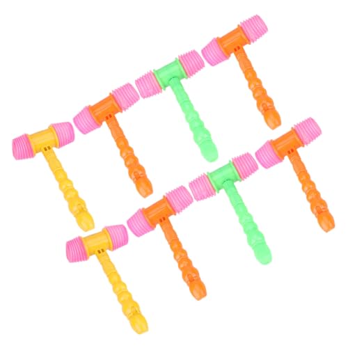 Hemoton Plastic Children's Hammer Toys Set of 8 Squeaky Gavel Toys for Boys and Girls' Party Plaything Random
