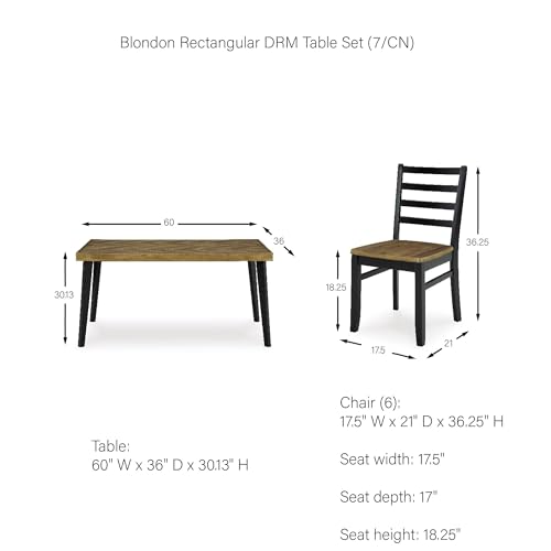 Signature Design by Ashley Rokane 20" Dining Room Table Set with 6 Upholstered Chairs - Image 8