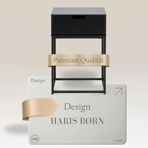Haris Børn® Design Nachttisch boxspringbett Schwarz - Premium Qualität - Verwendbar als Nachttische & Nachtkästchen - Nachtschrank - 30-Tage...