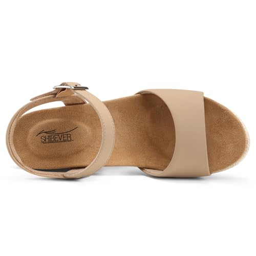SHIBEVER Women's Wedge Platform Sandals: Espadrille Dressy Comfortable Summer Open Toe Ankle Strap Buckle Women Sandal4