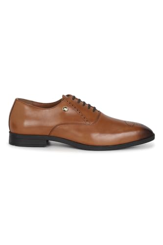 Image of Louis Philippe Men Premium Leather Breathable Lining Material Anti Slip with Heel TPR Sole Formal Oxford Shoes