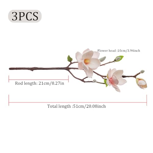 Ramas de magnolia artificiales para florero alto solución sin mantenimiento de hogar 3
