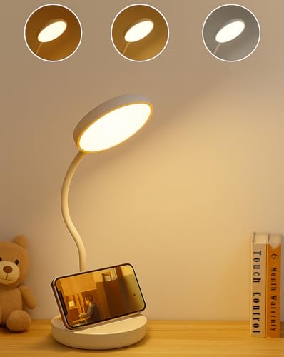SaleOn Rechargeable Study Lamp with 3 Color Modes, Brightness Control, Gooseneck Design, Phone Stand, ABS Body – Table Lamp for Study/Office – 6 Month Warranty
