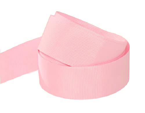 Grosgrain Ribbon -23 Meters / 25 Yards Rolls for Gifts Wrap Sew Party Decorations Events Wedding Christmas Crafts Bows DIY Bouquets Cake Double Sided Size 38mm Buy 3 GET 1 Free (Light Pink)