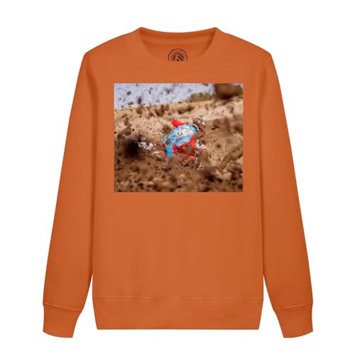 Sweatshirt enfant moto cross avec manches renforcées et imprimé course de motard