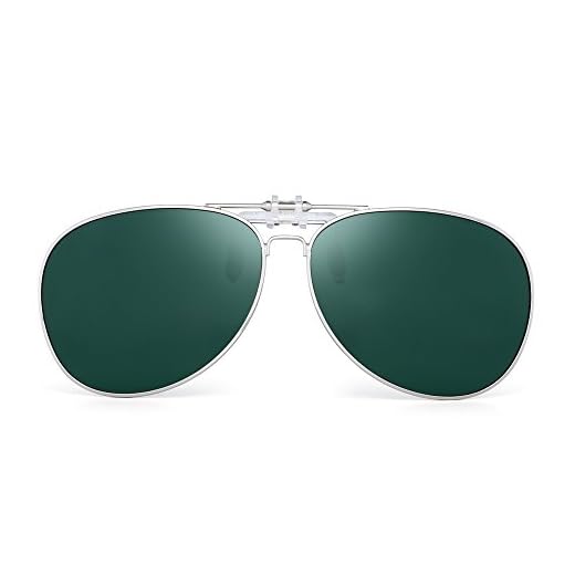 Óculos de sol retrô estilo aviador, lentes polarizadas flip-up, para dirigir, masculino, Prata/Verde polarizado, One Size