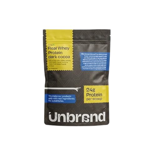 Image of Unbrand Real Whey Protein Powder | Dark Cocoa Flavor | 24 g Protein Per Scoop | Isolate & Concentrate Blend | Easy Digestion | No Preservatives | 500 gram