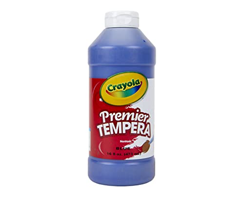 Crayola Premier Tempera Paint for Kids - Blue (16oz) Kids Classroom Supplies Great for Arts & Crafts Non Toxic Easy Squeeze Bottle