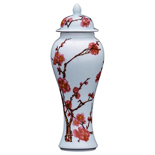 Vase en céramique blanche grand format style pot à gingembre
