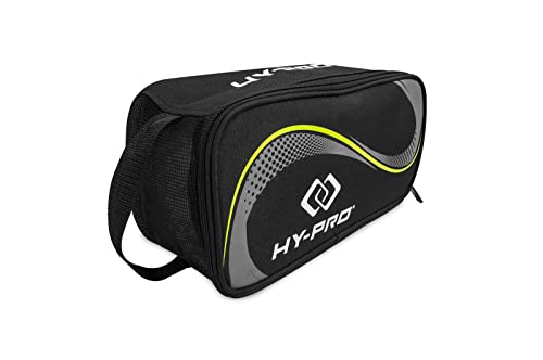 Hy-Pro Performance Boot Bag Water-Resistant Shoe Bag with Breathable Airmesh Ripstop Fabric Durable Bootbag for Rugby & Football Boots Golf Shoes Sports & Travel Use Black