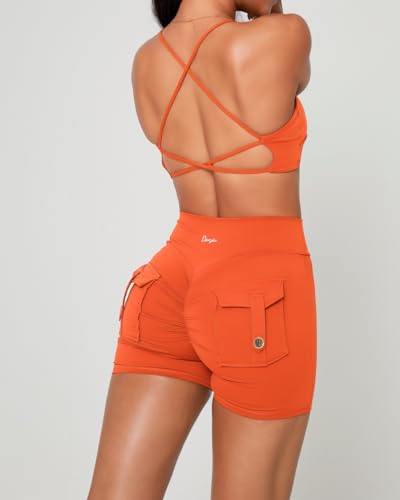Image of Danysu Backless Sports Bra Soft Workout Tops with Removable Padded Yoga Training Bras Strappy Going Out Top