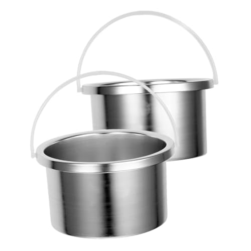 Beaupretty 2 Piezas Revestimiento para máquina de con cera calentador de cera recipiente eléctrico para derretir cera la cera se derrite aleación de aluminio Silver