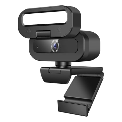 Cámara USB con enfoque automático 4K 60FPS, luz de relleno y micrófono rotatorio para laptop