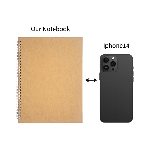 Dstelin Blank Spiral Notebook, 1-Pack, Soft Cover, Sketch Book, 120 Pages / 60 Sheets, 10 Inch X 7.5 Inch, 100Gsm, (Brown) #TOP2