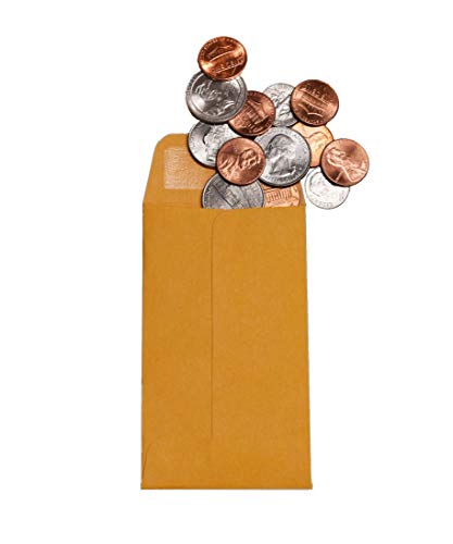 1000 Guardian #3 Paper Coin Envelopes - Blank Small Envelopes For Coins, Receipts, Stamps, Small Parts Storage, & More – 2-1/2” X 4-1/4” Cash Envelopes – Gummed Flap Gift Card Holder Envelopes #TOP2