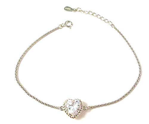 BRACCIALE DA DONNA CUORE DELL OCEANO BIANCO IN ARGENTO 925