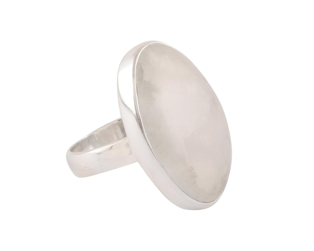 PTM 925 Sterling Silver Moonstone/Chandrakantmani 3.25 to 10.25 Ratti or 3.00 to 9.50 Carat Natural Gemstone Bis Hallmark Ring for Men & Women