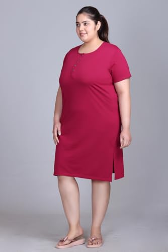 Image of In Love Women's Cotton Plus Size Nighty Chemise | Easy cotton chemise for nightwear and lounge comfort