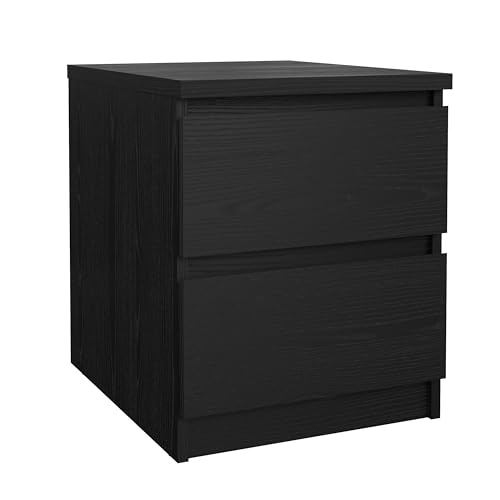 Tvilum Scottsdale 2 Drawer Nightstand, Black Wood Grain