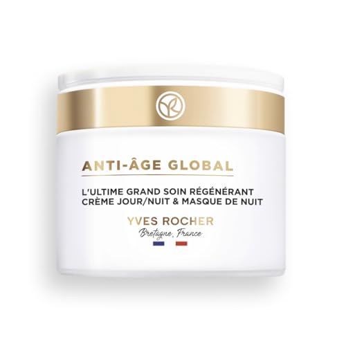 Yves Rocher ANTI-ÂGE GLOBAL - Cuidado Ultra-Intensivo Regenerador - Tratamiento Supremo Regenerante - Crema de Día/Noche & Mascarilla de Noche - 75ml