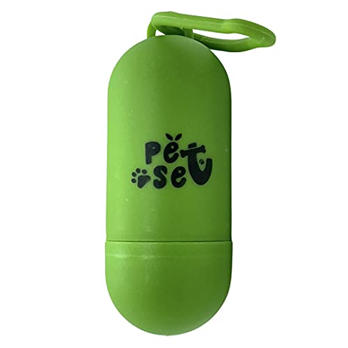 Image of Pet Set By Stacy Talan Plastic Dispenser for Dog Waste Poop Bags with Leash Clip (Black) (Green)
