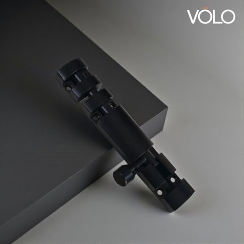 Image of VOLO Aluminium Tower Bolt with Stainless Steel Rod - Heavy Duty Door & Window Latch for Home and Office | Main Door Tower Bolt | Kundi /Chitakini | Pack of 2 Pieces (Black, 4 Inch)