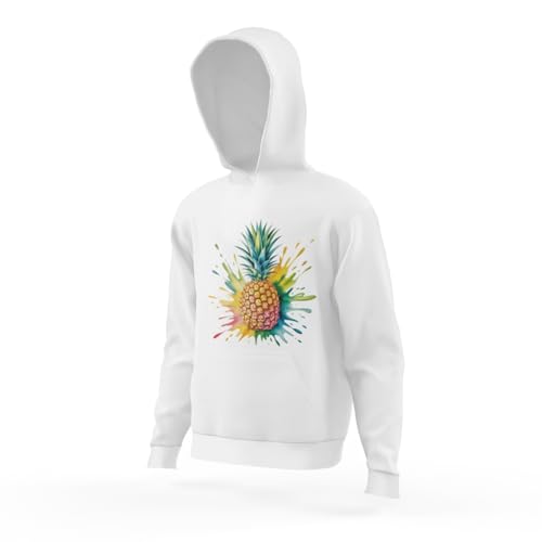 Kids Watercolor Pineapple Boys Girls Lightweight Kangaroo Pocket Hoodies4