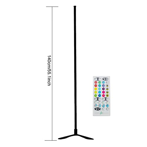 Lámpara de pie para sala de juegos con base triangular y luz regulable de 140 cm 5