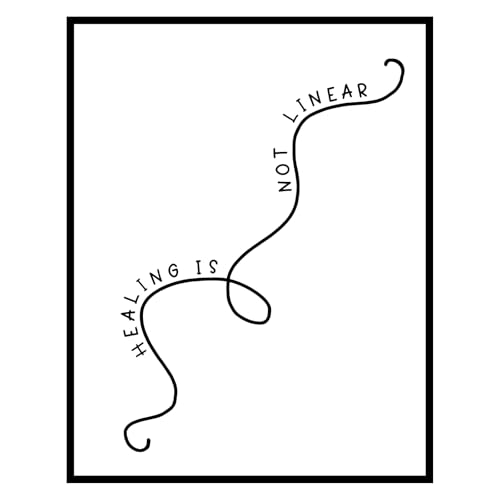 Healing is Not Linear, Mental Health Print, Self Care, Self Love Poster, Therapy Office Art, Counselor Office Decor, Therapy Room Wall Art, Mental Health Awareness Print (8 X 10 INCH Print Unframed)