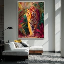 Tableau tigre sans cadre deco murale salon pour transformer un mur vide - 3