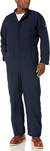 Bulwark FR mens Flame Resistant 4.5 Oz Nomex Iiia Classic With Hemmed Sleeves Work Utility Coveralls, Navy, 52 US