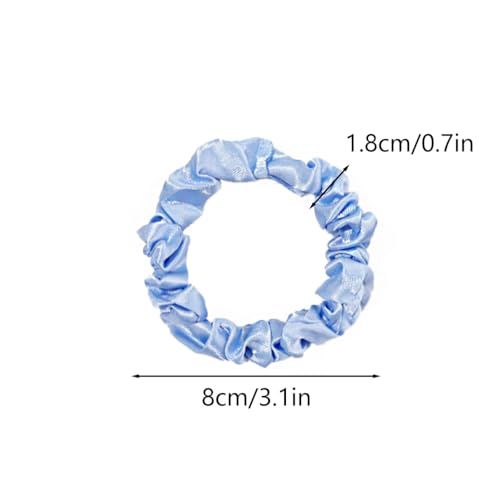 Image of Silk Hair Ties Satin Scrunchies - Small Mini Scrunchy for Women Thick Hair Accessories Cute Soft No Slip Hair Elastics Ponytail Holder for Curly Hair No Damage Hairties Gift for Girls