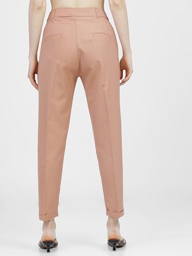 Image of Tokyo Talkies Women's Regular Fit Peg Trousers | Stretchable Trousers| High-Rise