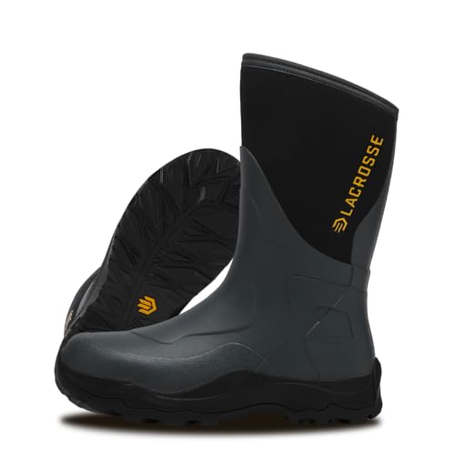 LaCrosse Alpha Agility Field Boot for Men - Hunting Shoes with Jersey/Polyester Lining, Active Fit, Kick-Off Heel Plate, Non-Insulated Black/Gray - 11 M