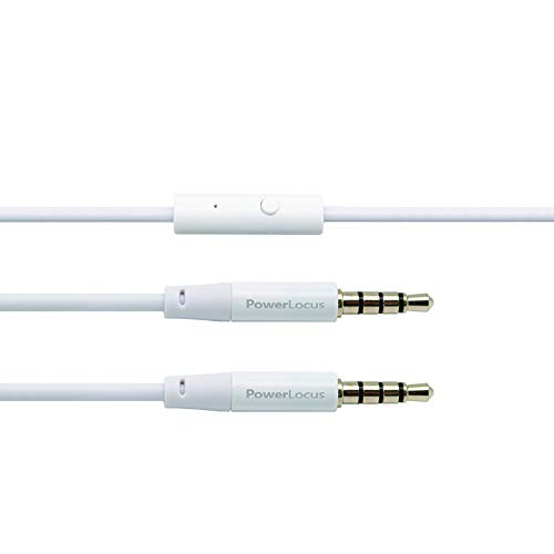 PowerLocus Câbles stéréo Jack, 3.5mm Audio Jack Câble pour Casque (Blanc)