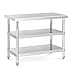 Royal Catering RCAT-100/60-PS3SH stół ze stali szlachetnej 100 x 60 x 5 cm 185 kg 2 półki stół roboczy ze stali szlachetnej stół roboczy kuchnia