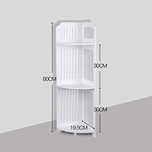 3 Tier Corner Shelves, Bathroom Bathtub Tension Shower Caddy Holder, Corner Ladder Shelf for Living Room, Bookcase Display Organizer, Multipurpose Corner Shelving for Small Spaces (White)