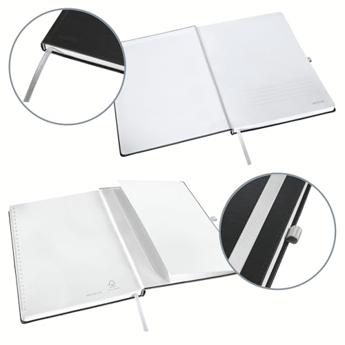 Cahier A5 vierge rigide noir Leitz 160 pages pour prise de notes pro