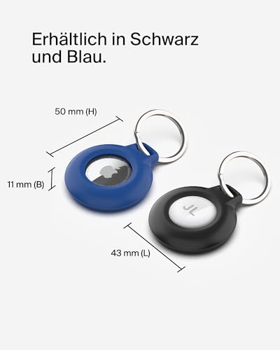 Belkin wasserfester Apple AirTag Secure Holder mit Schlüsselanhänger, robust und Kratzfest, AirTag Hülle, Accessoire für Schlüssel, Haustiere, Gepäck, Rucksäcke usw. – Schwarz (1er-Pack)