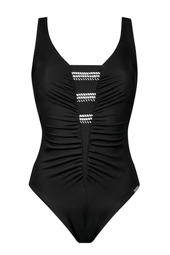 Charmline Damen mod. 4545 Badeanzug Dess.650 Col. 077 (DE/NL/SE/PL, Körbchengröße & Bandgröße, 54, C, 077 Black-White)
