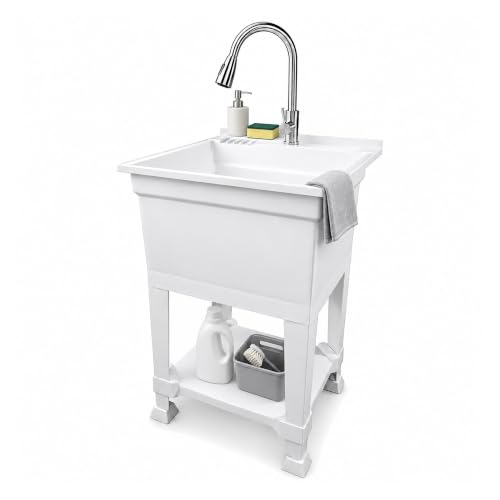UTILITYSINKS Freestanding Utility Sink - Quick Connect Drain - 24 x 24 in