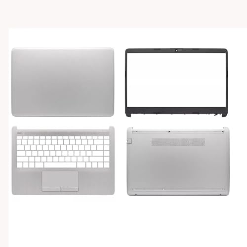 QWCOZSY Ensemble Coque arrière LCD + Cache Cadre + Repose-Poignets + Capot inférieur pour HP 14S-CF, 14S-CR, 14S-DP, 14S-DK, TPN-I130 et I135