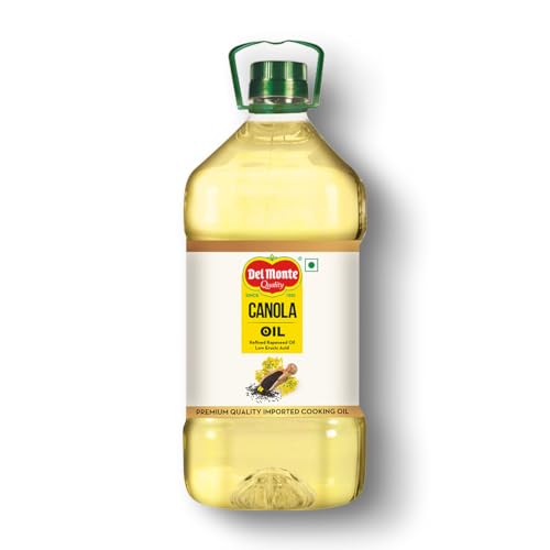 Image of Del Monte Canola Oil, 5L | Rich in MUFA, PUFA, Omega 3 & 6 | 0% Trans Fat | Ideal for Everyday Indian Cooking | Imported Oil