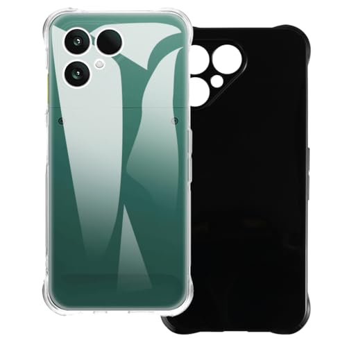 UOGNADGD 2�� TPU�P�[�X Fairphone Gen. 6 �Ƃ̌݊������� �X�}�z�J�o�[ - �ϏՌ��t���L�V�u���ی�A�N�Z�T���[ �����J�b�g���H (�N���A+�u���b�N)