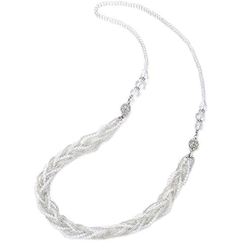 COOLSTEELANDBEYOND White Braided Necklace Cover