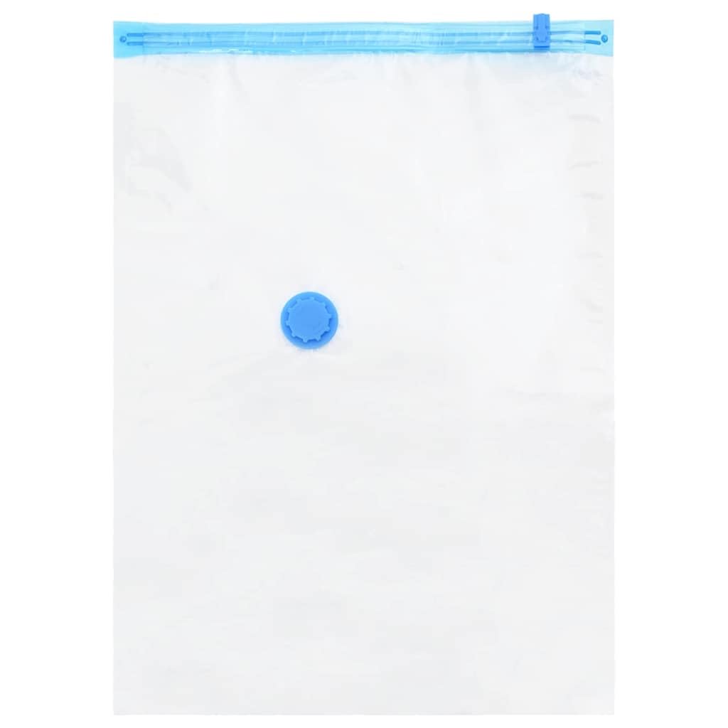 Juego de 20 bolsas de vacío de 70 x 50 cm para ahorrar espacio para guardar ropa y ropa de cama, reutilizables, color azul transparente