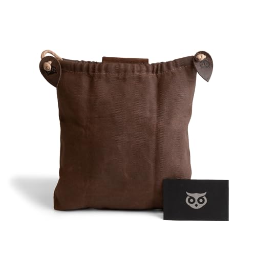 Image of Hide & Drink, Foraging Pouch (Collapsible) for Hiking, Treasures & Seashells Bag, Easy Looping Around Belts, Grocery Storage, Waxed Canvas, Handmade