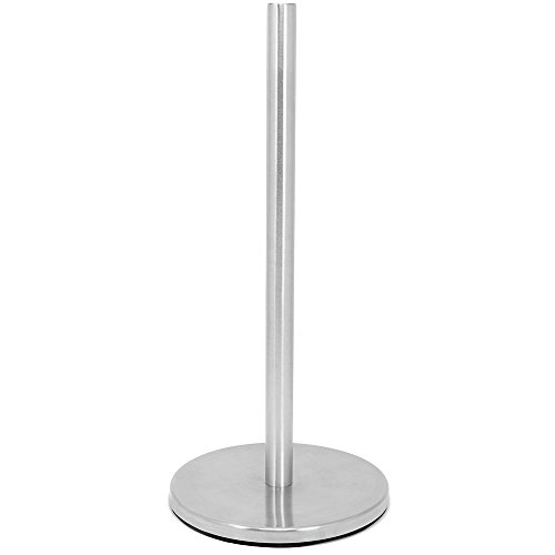 COM-FOUR® portarotolo da cucina da appoggio - porta carta da cucina - portarotolo verticale in acciaio inossidabile - senza foratura - 34 cm (1 pezzo - acciaio inossidabile - color argento)