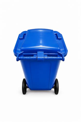Image of Prima Plastic Manual-Lift Garbage Waste Dustbin with Wheels 120 Ltr Blue